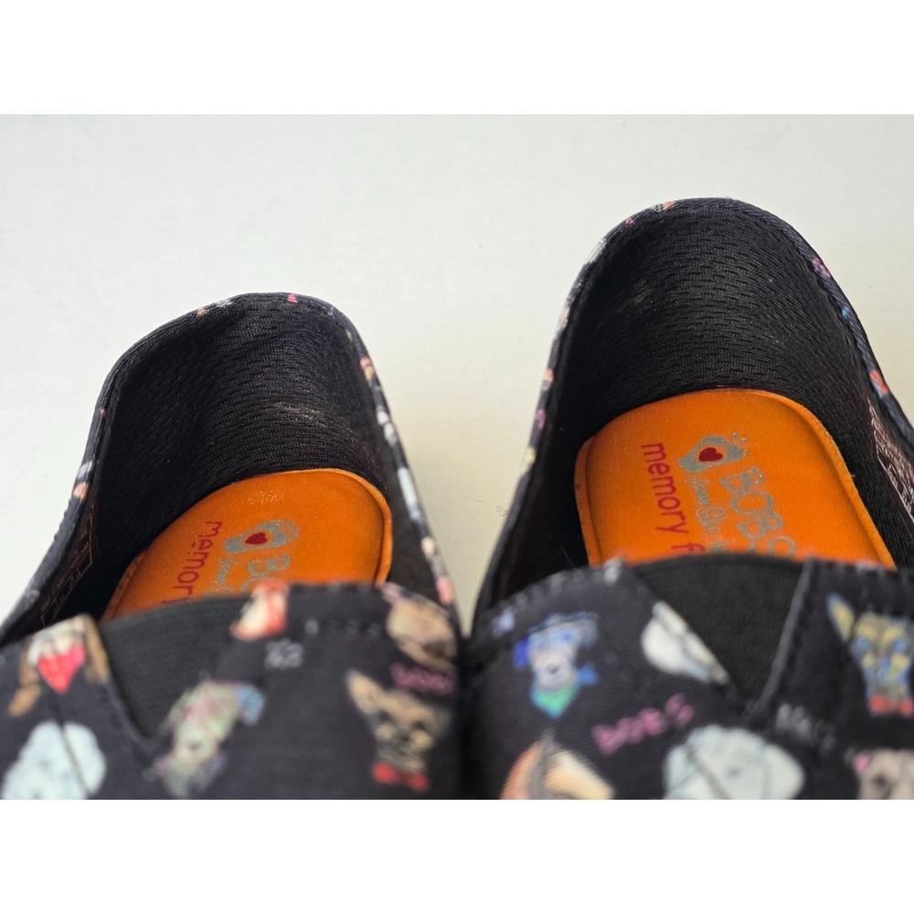 BOBS by Skechers Women's Shoes Size 8.5 Black Canvas Slip On Dogs Ballets‎ - Picture 10 of 11
